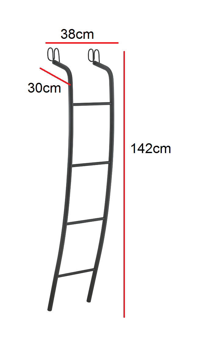 Escada Curva para Beliche Fácil Subida Altura 142cm Schmitt:Preto Fosco - 2