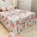 Ver imagem 1 de Jogo de Cama Lençol Casal Colonial Percal 300 Fios 4 Peças - Pat Rosê