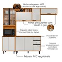 Ver imagem 4 de Cozinha Armario 4 Peças 260 cm Cristaleira Balcao com Tampo Ravena Freijo Off Acetinado Poliman