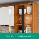 Ver imagem 5 de Cozinha Armario 4 Peças 260 cm Cristaleira Balcao com Tampo Ravena Freijo Off Acetinado Poliman