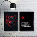Ver imagem 2 de Kit 2 Quadros Motivacionais Constância - Lobo 45x34cm - com Vidro:moldura Preta