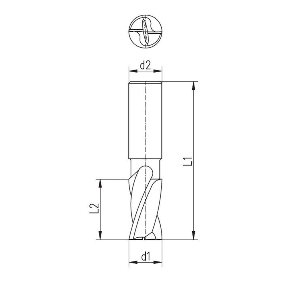 Fresa de Topo Haste Cilíndrica - 25 X 26 X 102 X 25 X 2 - Din 327 Bn - 4