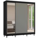 Ver imagem 3 de Guarda-Roupa Casal com Pés 3 Portas de Correr com Espelhos Reno Madesa