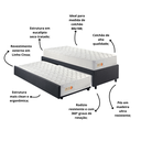 Ver imagem 4 de Bicama Box Solteiro Tecido Linho Cinza 88x188 com Dois Colchões de Espuma Ecoline D33 Ecoflex