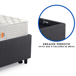 Bicama Box Solteiro Tecido Linho Cinza 88x188 com Dois Colchões de Espuma Ecoline D33 Ecoflex - 8