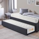 Ver imagem 3 de Bicama Box Solteiro Tecido Linho Cinza 88x188 com Dois Colchões de Espuma Ecoline D33 Ecoflex
