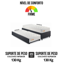 Ver imagem 6 de Bicama Box Solteiro Tecido Linho Cinza 88x188 com Dois Colchões de Espuma Ecoline D33 Ecoflex