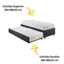 Ver imagem 7 de Bicama Box Solteiro Tecido Linho Cinza 88x188 com Dois Colchões de Espuma Ecoline D33 Ecoflex