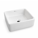 Ver imagem 1 de Cuba Banheiro Lavabo em Cerâmica Louça Branca Quadrada Tubrax