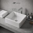 Ver imagem 6 de Cuba Banheiro Lavabo em Cerâmica Louça Branca Quadrada Tubrax