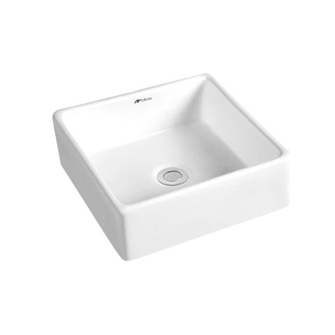 Cuba Banheiro Lavabo Em Cerâmica Louça Branca Quadrada Tubrax