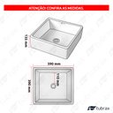 Ver imagem 3 de Cuba Banheiro Lavabo Em Cerâmica Louça Branca Quadrada Tubrax