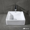 Ver imagem 5 de Cuba Banheiro Lavabo Em Cerâmica Louça Branca Quadrada Tubrax