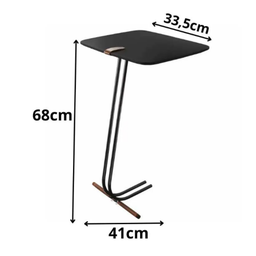 Mesa Lateral Lf 050 Tampo Preto com Base Preto/café - 3
