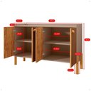 Ver imagem 2 de Aparador 4 Portas Moderno Buffet Organizador Louças Cantinho do Café Decoração Sala Cozinha Rpm