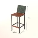 Ver imagem 2 de Banqueta Alta Elite em Madeira Peroba e Corda Náutica Verde Militar - Design Premium e Durabilidade