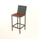 Ver imagem 1 de Banqueta Alta Elite em Madeira Peroba e Corda Náutica Verde Militar - Design Premium e Durabilidade