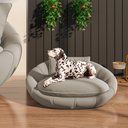 Ver imagem 2 de Caminha Pet Poltrona Golden 78cm Veludo Bege - Sallar Home