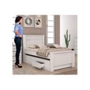 Ver imagem 4 de Bicama Solteiro Athenas 2 Gavetas c/Auxiliar Branco - Lopas