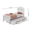 Ver imagem 3 de Bicama Solteiro Athenas 2 Gavetas c/Auxiliar Branco - Lopas