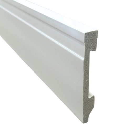 Rodape 10cm Poliestireno Frisado Branco - 2,4 Metros