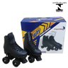Patins Infantil Roller Quad para Criança Tamanho 30/31 Esporte Divertido com Freio Preto Importway - 4