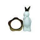 Ver imagem 1 de Porta Guardanapo Cerâmica Coelho Branco em Pé 10cm