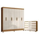 Ver imagem 1 de Guarda Roupa Casal Marajó e Cômoda Georgia Freijó Off White – Moval