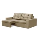 Ver imagem 2 de Sofá Retrátil 2 Lugares 1,80m Liz Suede Bege Adonai Estofados