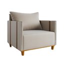 Ver imagem 2 de Poltrona Decorativa Pés em Madeira Sofistic Marrom Linho Bronze/Durango