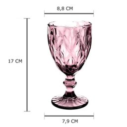 Jogo de Taças 6 Peças 325ml em Vidro Diamond Lyor Lilas - 5