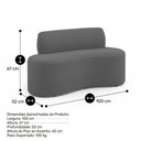 Ver imagem 2 de Sofá Compacto Moderno Orgânico Sora 100cm Suede Cinza - Desk Design
