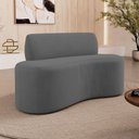 Ver imagem 3 de Sofá Compacto Moderno Orgânico Sora 100cm Suede Cinza - Desk Design
