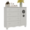 Ver imagem 2 de Cômoda Infantil 95cm 1 Porta com Vidro e 4 Gavetas Suspiro Multimóveis MP4459 - Off White