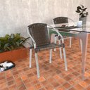 Ver imagem 2 de Kit 2 Cadeiras em Alumínio Trama Colmeia Edícula Capuccino