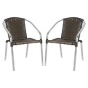 Ver imagem 1 de Kit 2 Cadeiras em Alumínio Trama Colmeia Edícula Capuccino