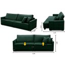 Ver imagem 2 de Sofá Retrátil e Reclinável 2,50m Karina Veludo Verde Madelina Decor