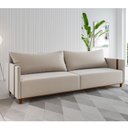 Ver imagem 1 de Sofá Living 3 Lugares 2m Linho Louis Bege Bronze Durango