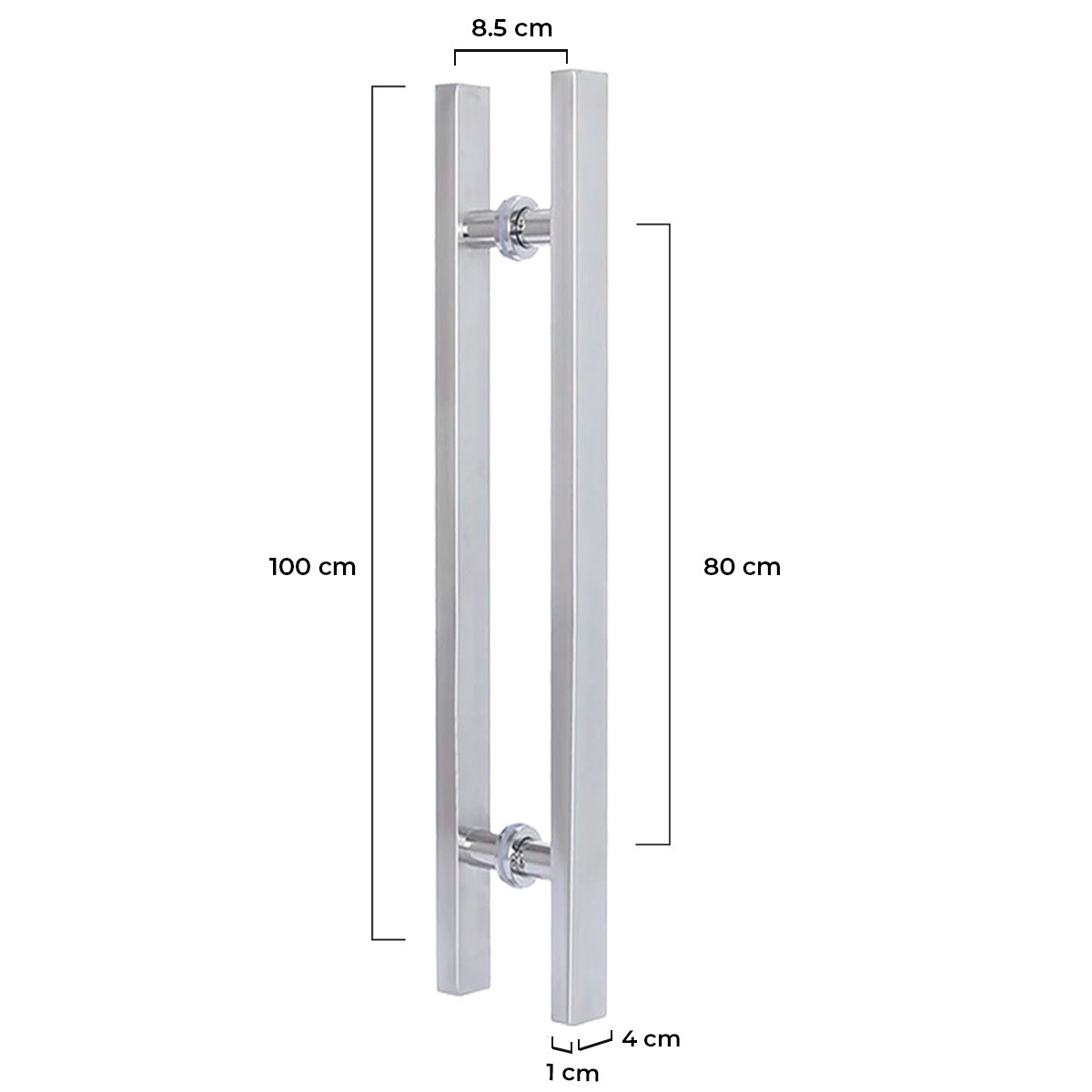 Puxador Porta 1 Metro Madeira Vidro Aço Inox 304 Cor Prata Escovado Pivotante Brinovar - 6