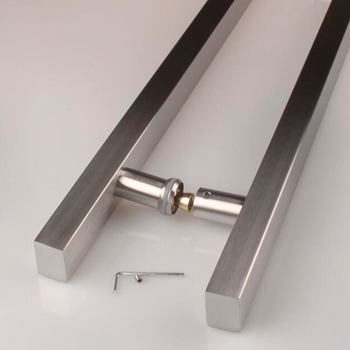 Puxador Porta 1 Metro Madeira Vidro Aço Inox 304 Cor Prata Escovado Pivotante Brinovar - 4