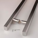 Ver imagem 4 de Puxador Porta 1 Metro Madeira Vidro Aço Inox 304 Cor Prata Escovado Pivotante Brinovar