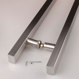Puxador Porta 1 Metro Madeira Vidro Aço Inox 304 Cor Prata Escovado Pivotante Brinovar - 4