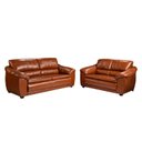 Ver imagem 1 de Conjunto de Sofás 2 e 3 Lugares Mônaco em Couro Conhaque - Mozzelar