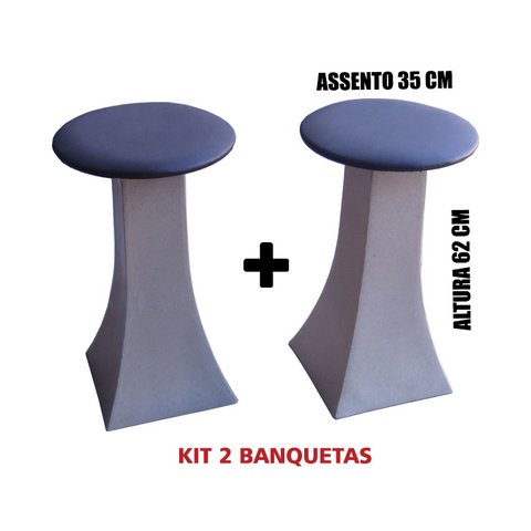 Kit 2 Banqueta Bistro Balcao Cozinha Americana Torre Eiffel Diversas Cores BGPLASTICOS BGBTE PRETO 0