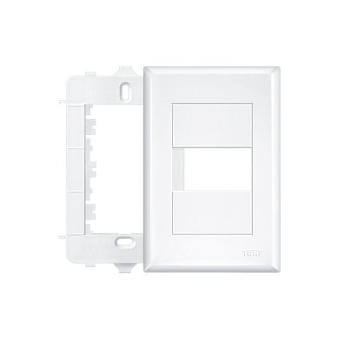 Placa com Suporte Fame Evidence 4x2 para 1 Módulo Horizontal Branca