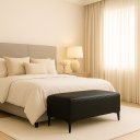 Ver imagem 2 de Banqueta Vegas Puff para Sala Quarto Closet Courino Preto