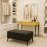 Banqueta Vegas Puff para Sala Quarto Closet Courino Preto - 4