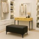 Ver imagem 4 de Banqueta Vegas Puff para Sala Quarto Closet Courino Preto