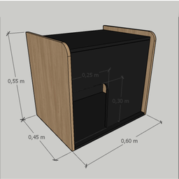 Mesa de Cabeceira Cama Pet Cães 45x55x60 Preto e Madeirado - 4