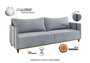 Ver imagem 4 de Sofá Living 3 Lugares 2m Linho Louis Cinza Inox/Chumbo
